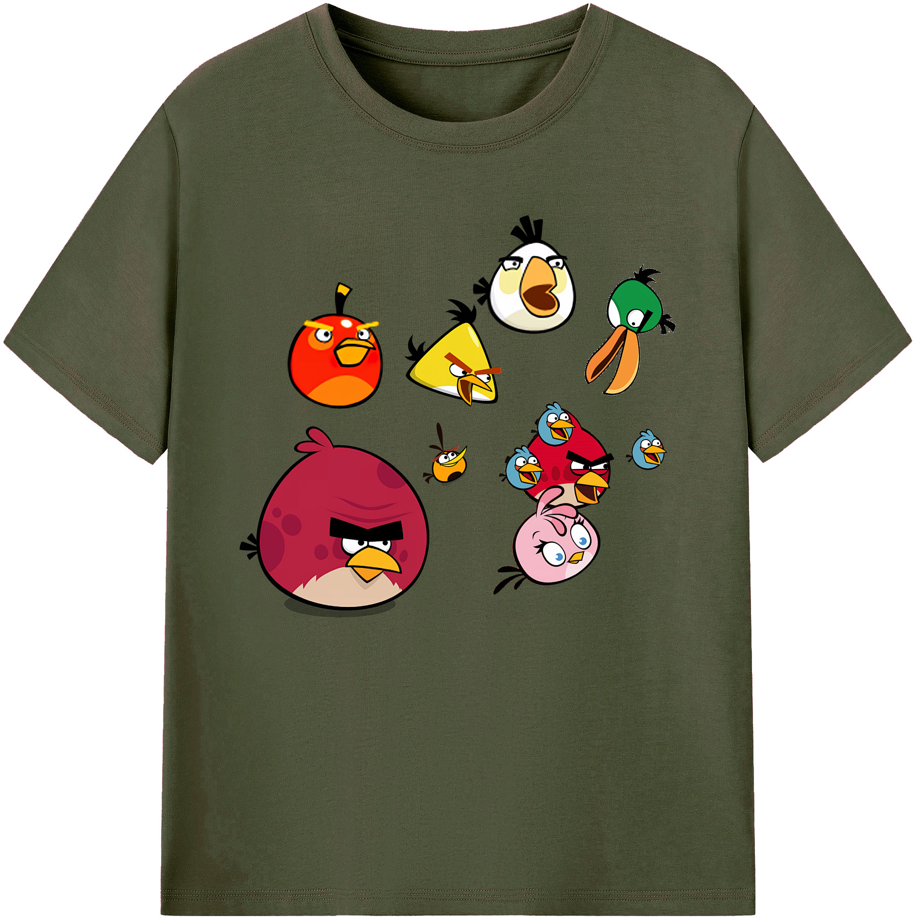 （画像用） Angry Birds アングリーバード 綿100％ メンズ半袖Tシャツ｜肌触りやわらか＆通気性